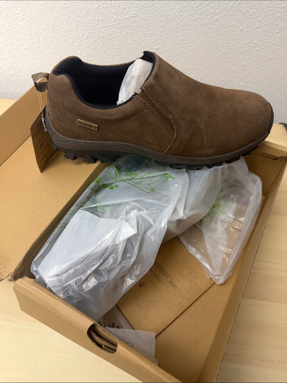 BearPaw Men's Brown Suede Slip-On Loafer